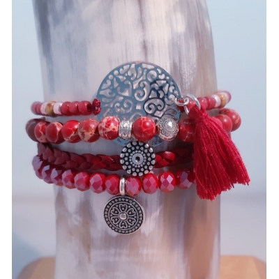 bohemien armband in warm rood bohemien armband in warm rood